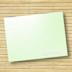 Pastel green halftone gradient modern custom name post-it notes