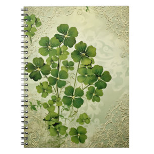 PASTEL GREEN INTRICATE LACE LOOK IRISH PATTERN NOTEBOOK