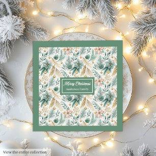 Pastel Green Napkins Personalized Christmas Decor