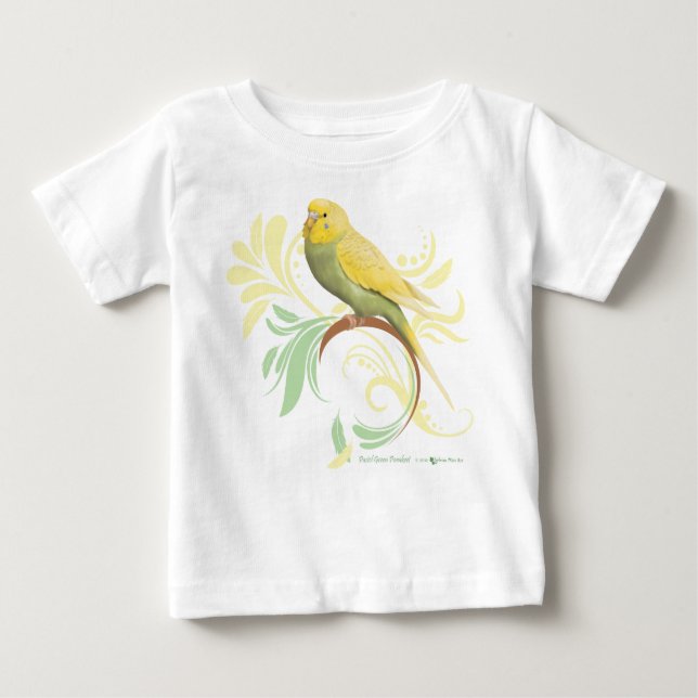 Pastel Green Parakeet Baby T-Shirt (Front)
