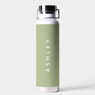 Pastel Green Personalised Name Custom Chic Water Bottle