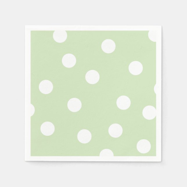 Pastel Green Polka Dotted Napkins (Front)