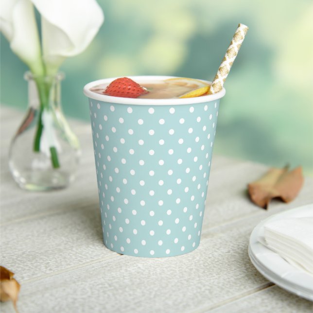 Pastel Green Polkadot Baby Shower Paper Cups (Insitu)
