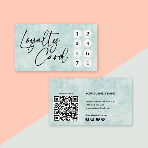 Pastel Green QR Code Loyalty Card 