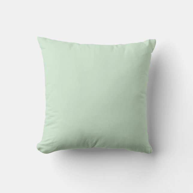 Pastel Green Solid Colour Boho Chic Cushion (Front)