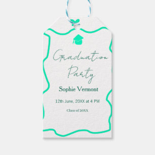 pastel green spanish border bow graduation party gift tags