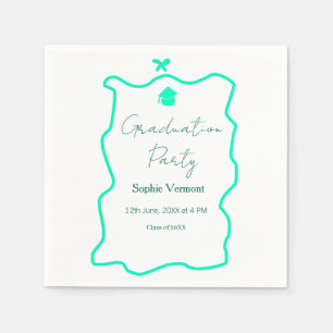 pastel green spanish border bow graduation party napkin