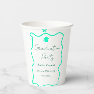 pastel green spanish border bow graduation party  paper cups