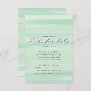 Pastel Green Stripes Book for Baby Card