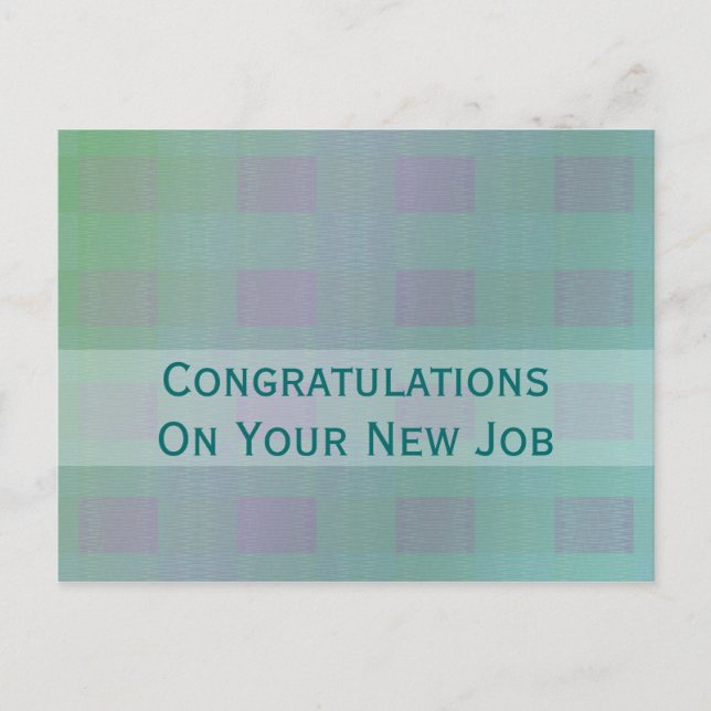pastel green teal congratulations job postcard (Front)
