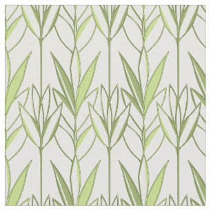Pastel Green Tropical Foliage Nature Deco Pattern Fabric