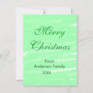 Pastel green watercolor merry christmas modern boh postcard