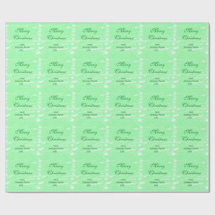 Pastel green watercolor merry christmas modern boh wrapping paper