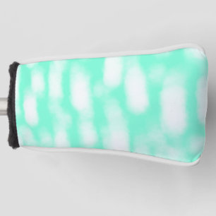 Pastel green white watercolor stripes abstract pat golf head cover