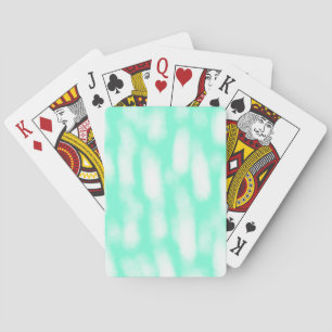Pastel green white watercolor stripes abstract pat playing cards