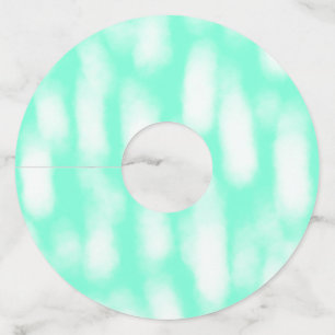 Pastel green white watercolor stripes abstract pat wine glass tag