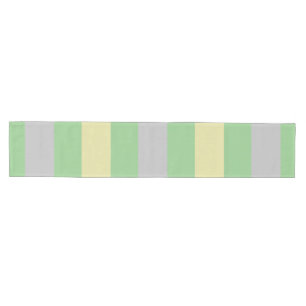 PASTEL=GREEN, YELLOW AND GRAY STRIPES MEDIUM TABLE RUNNER