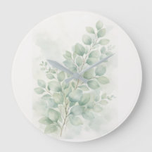Pastel Greenery Botanical Watercolor Leaves