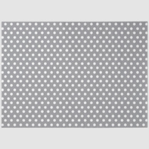 Pastel Grey Background with White Polka Dots Tissue Paper