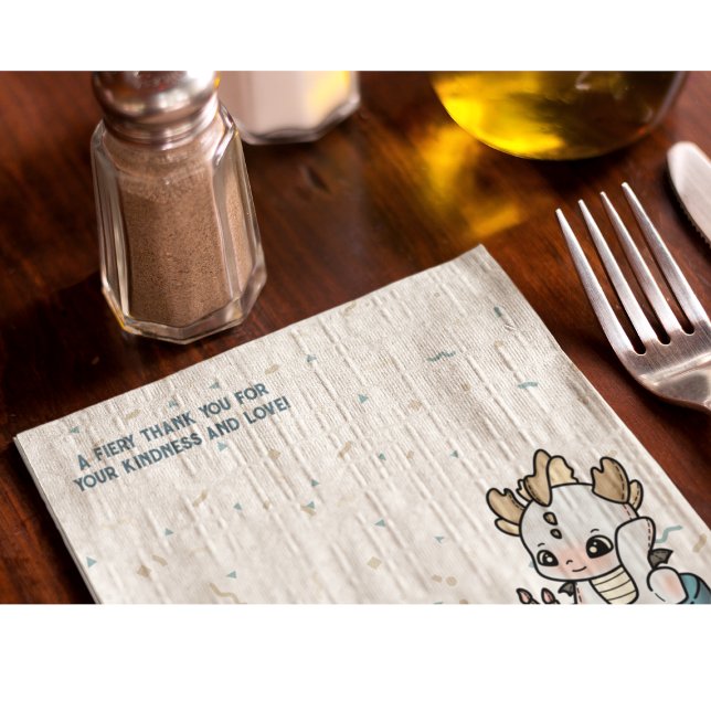 Pastel Grey Blue Cake Baby Dragon Napkin (Creator Uploaded)