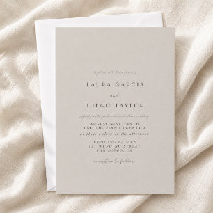Pastel Grey Script Wedding Invitation