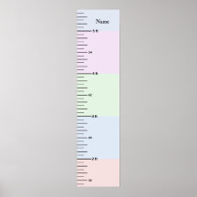 Pastel Growth Chart Add Child's Name Add Clip Art