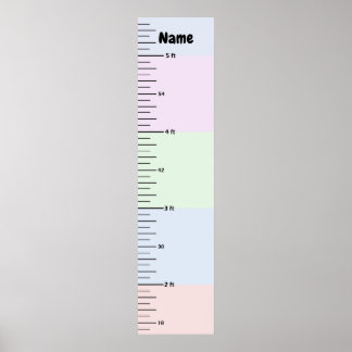 Pastel Growth Chart Add Child's Name Add Clip Art