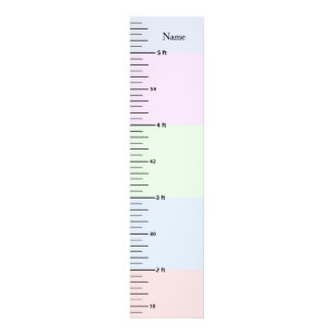 Pastel Growth Chart Add Child's Name Add Clip Art Photo Print
