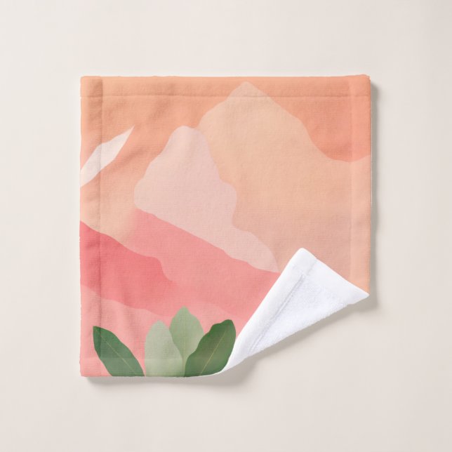 "Pastel Guava Bliss: Personalised Towel with Custo (Wash Cloth)