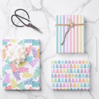 Pastel Gummy Bears Party Wrapping Paper