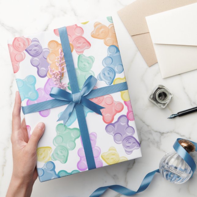 Pastel Gummy Bears Party Wrapping Paper (Gifting)
