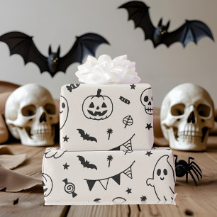 Pastel Halloween Birthday Wrapping Paper