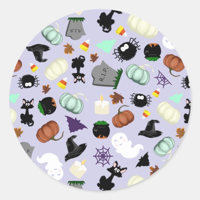 Pastel Halloween Classic Round Sticker (Front)