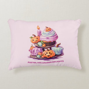 Pastel Halloween Delights – Enchanting Pastel Cake Decorative Cushion
