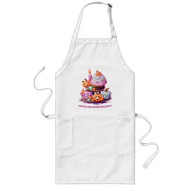 Pastel Halloween Delights – Enchanting Pastel Cake Long Apron (Front)