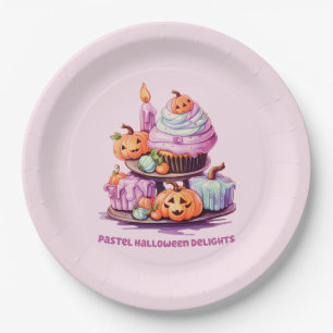 Pastel Halloween Delights – Enchanting Pastel Cake Paper Plate