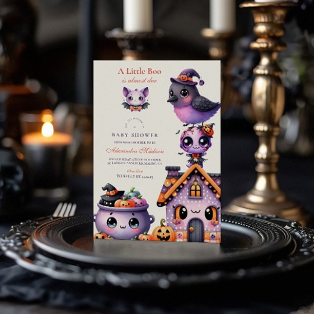 Pastel Halloween Little Boo Baby Shower Invitation (Creator Uploaded)