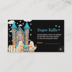 Pastel Halloween Little Boo Boy Baby Shower Enclosure Card