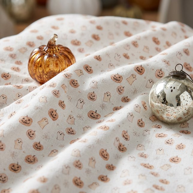 Pastel Halloween Pumpkins Ghosts Pattern ID1326 Fabric (Creator Uploaded)