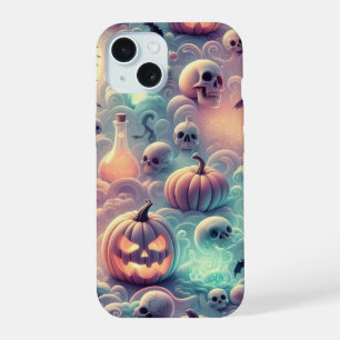 Pastel Halloween Pumpkins, Potions, and Skulls in  iPhone 15 Case