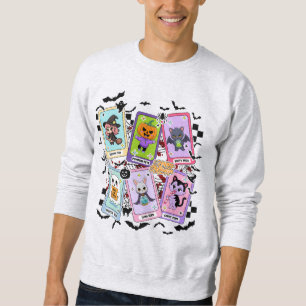 Pastel Halloween Tarot Cards Kawaii Ghost Style Sweatshirt