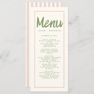 Pastel Handwriting Typography Retro Wedding Menu