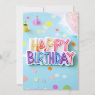 Pastel Happy Birthday Sign Birthday Party Invitation