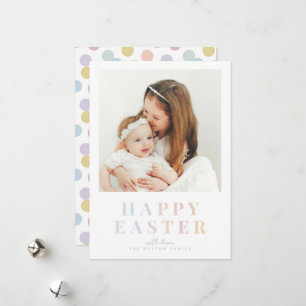 Pastel Happy Easter Family Photo Card Custom Eas