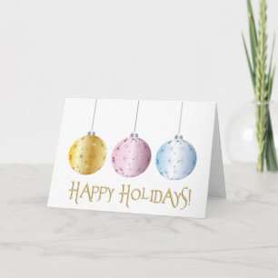 Pastel Happy Holidays Holiday Card