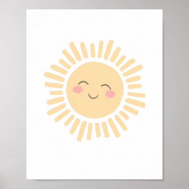 Pastel Happy Sun Nursery Decor Poster (Front)