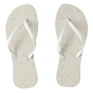 Pastel Happy Teeth Pattern Jandals
