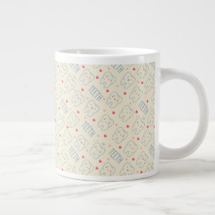 Pastel Happy Teeth Pattern Large Coffee Mug
