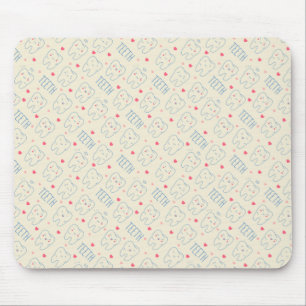 Pastel Happy Teeth Pattern Mouse Pad