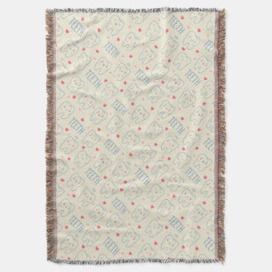 Pastel Happy Teeth Pattern Throw Blanket